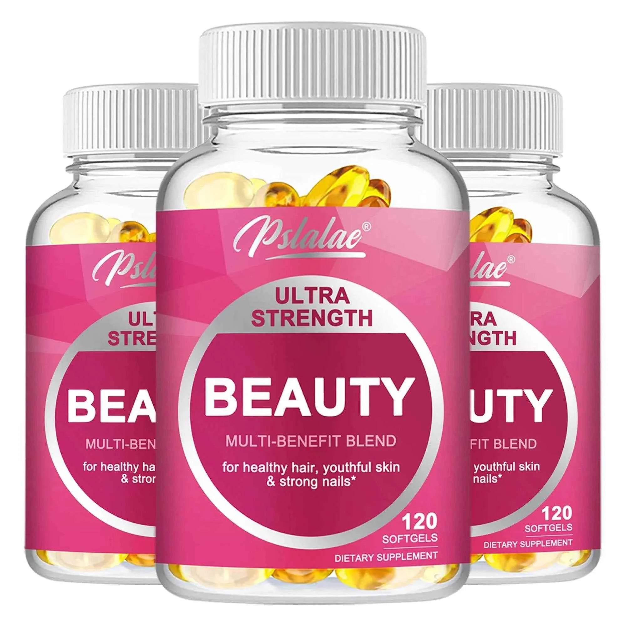 Ultra Strength Beauty Capsules - Whitening Skin Care, Replenishing Hair, Skin and Nails - 120 Capsules