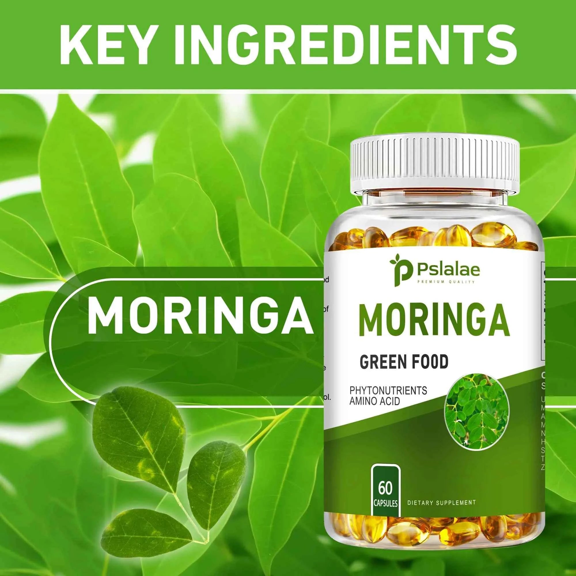 Moringa Supplement Capsules 60 Count Promotes Bone Joint Immune Health Enhances Energy Endurance Concentration Plant Extracts