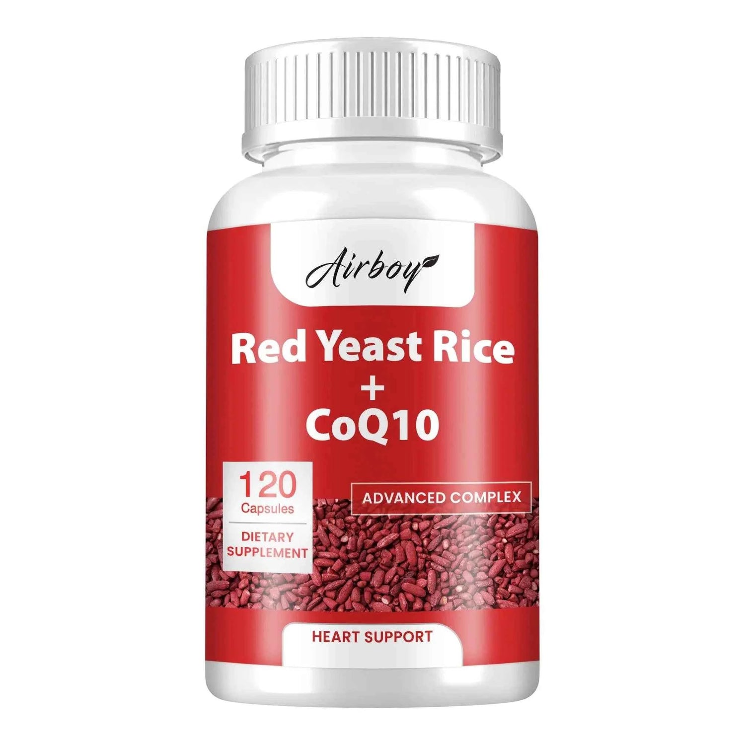 Red Yeast Rice   CoQ10 - Supports Heart, Cardiovascular Health, and Maintains Healthy Cholesterol Levels - 120 Capsules