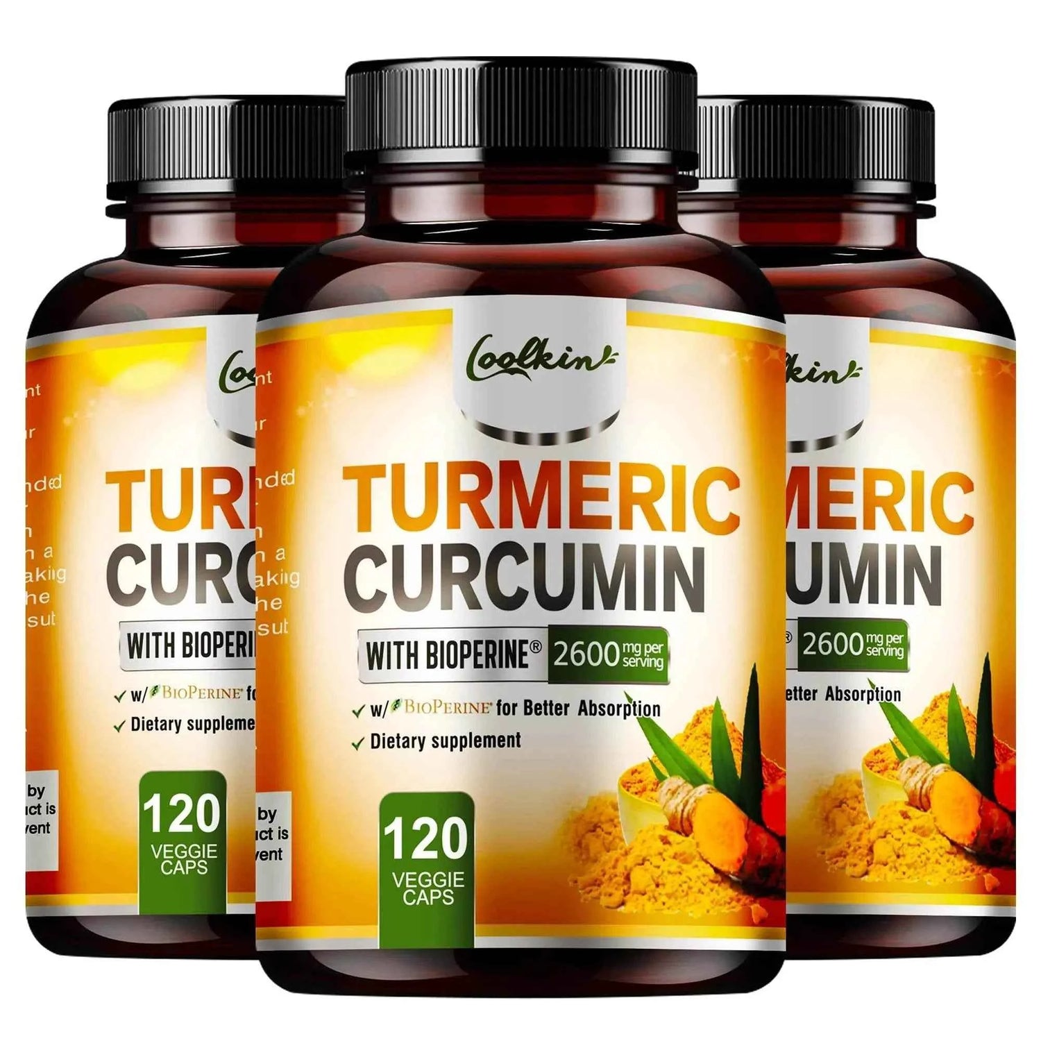 Turmeric Curcumin - 95% Curcumin &amp; Bioperine - Highly Absorbable Turmeric Supplement, Joint &amp; Digestion Health - 120 Capsules