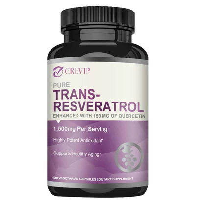 Trans-Resveratrol Supplement - Promotes Joint and Heart Health, Fights Aging, Brain Support - 120 Capsules