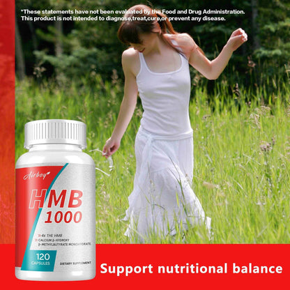 HMB Supplements - Improves Endurance, Builds Lean Muscle Mass and Promotes Muscle Recovery - 120 Capsules