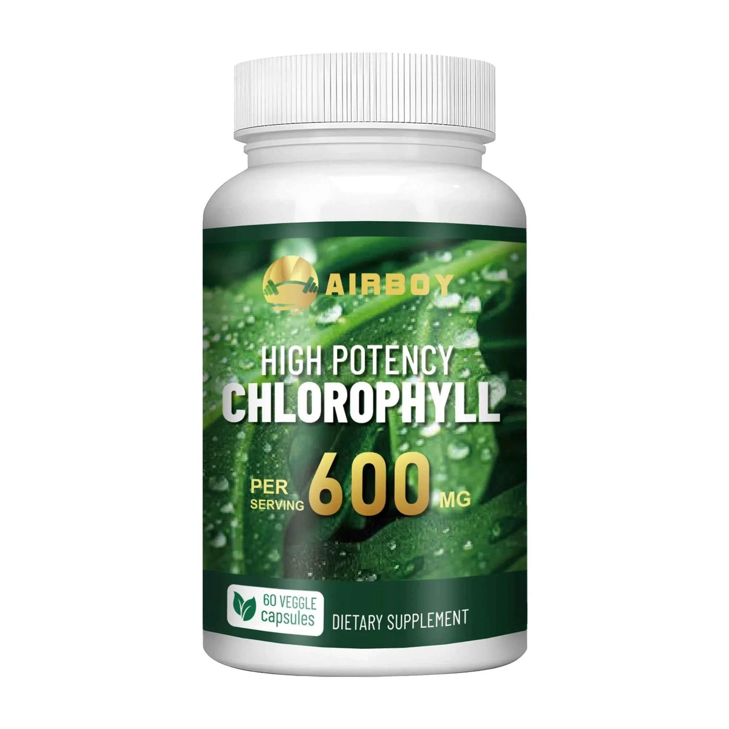 Chlorophyll Supplement 600mg - Relieves Eye Fatigue, Enhances Energy, Internal Cleanliness, Enhances Immunity - 60 Capsules