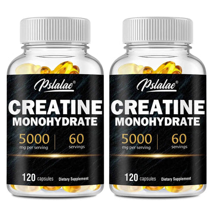 Creatine Monohydrate - Improves Athletic Performance, Strength, Endurance and Muscle Building - 120 Capsules
