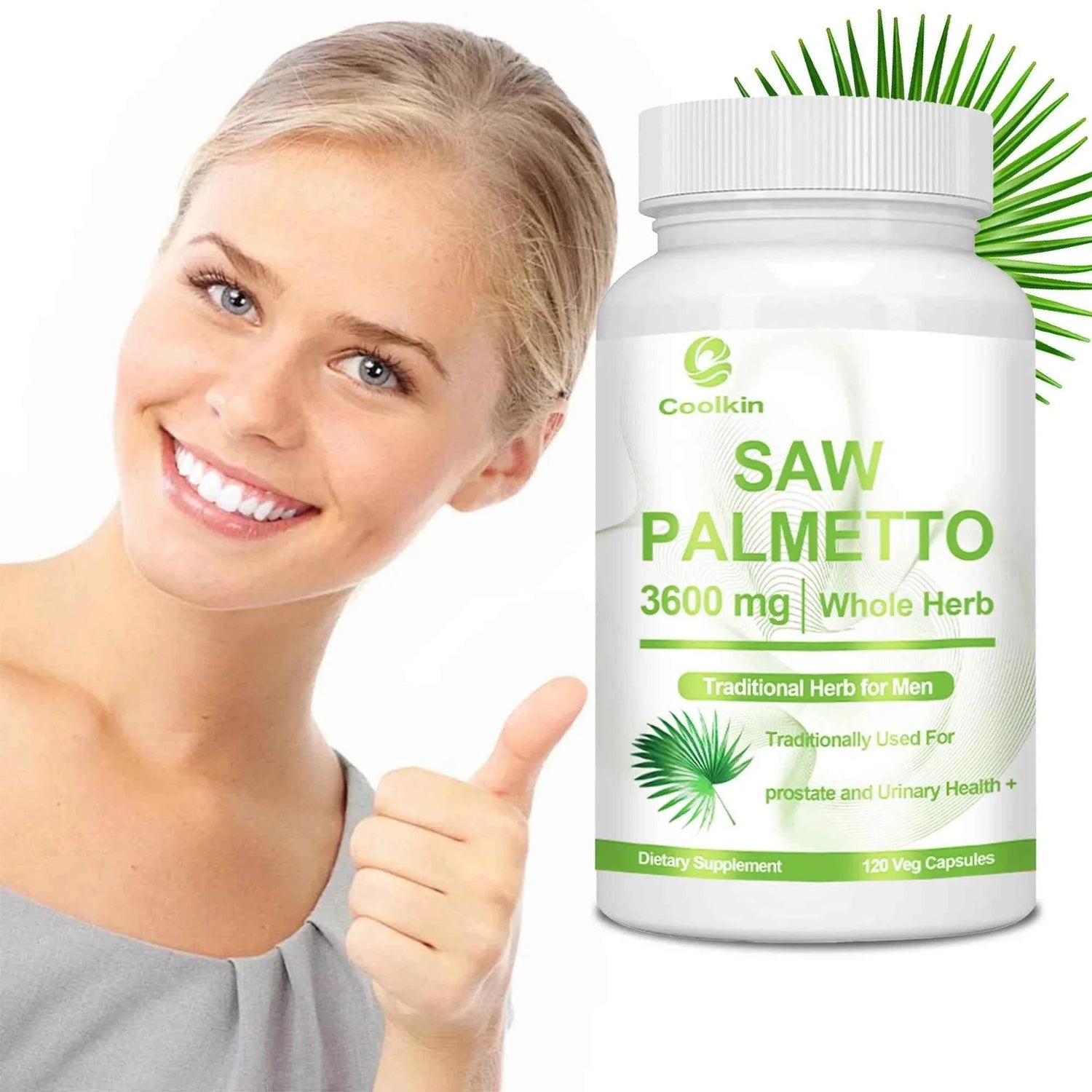 Saw Palmetto - Promotes Hair Growth and Urinary Support, Prostate Health, Prevents Hair Loss - 120 Capsules