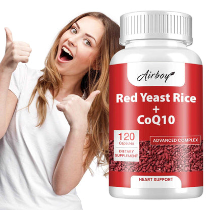 Red Yeast Rice   CoQ10 - Supports Heart, Cardiovascular Health, and Maintains Healthy Cholesterol Levels - 120 Capsules