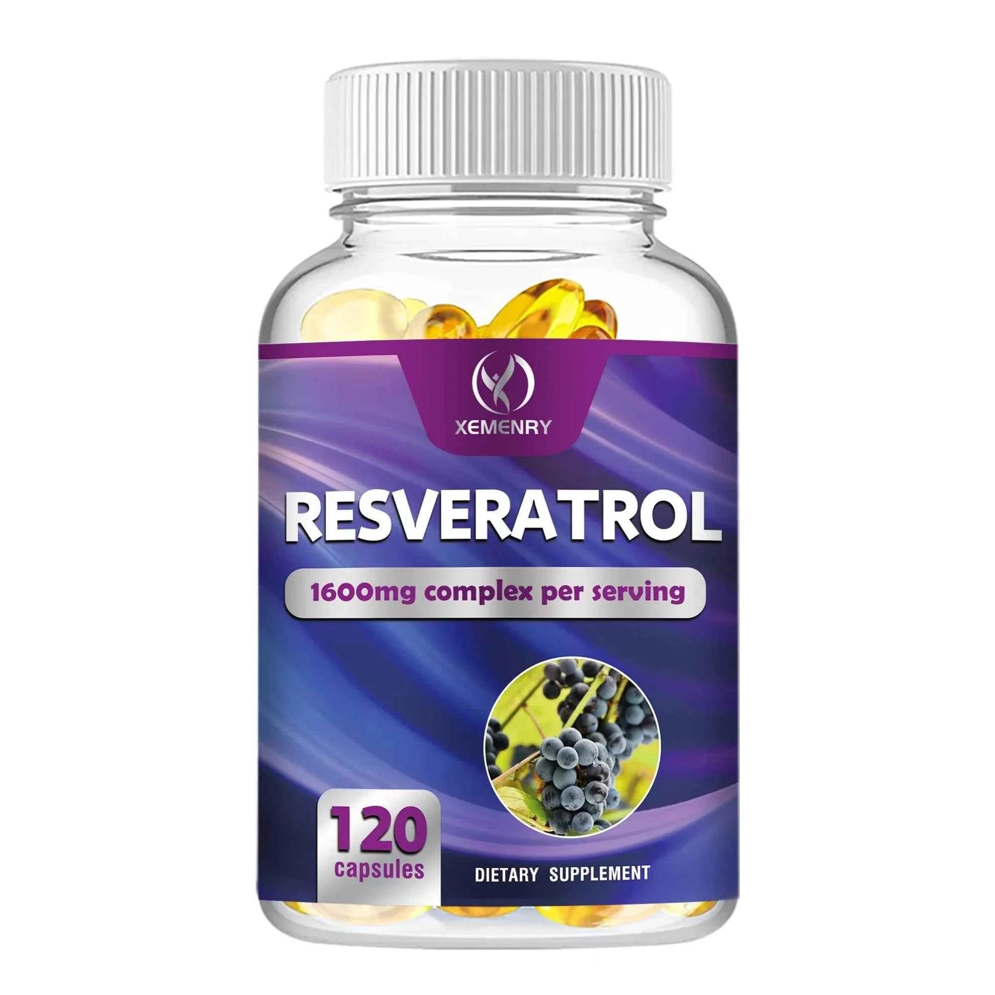Resveratrol - Heart, Cardiovascular, Skin, Circulatory Health, Promotes Metabolism, Anti-aging, Antioxidant - 120 Capsules