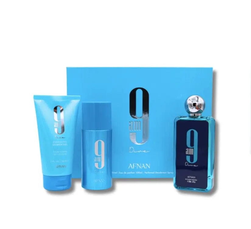 Afnan 9AM Dive 3pc Gift Set For Men by perfumesandrea