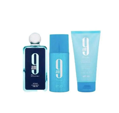 Afnan 9AM Dive 3pc Gift Set For Men by perfumesandrea