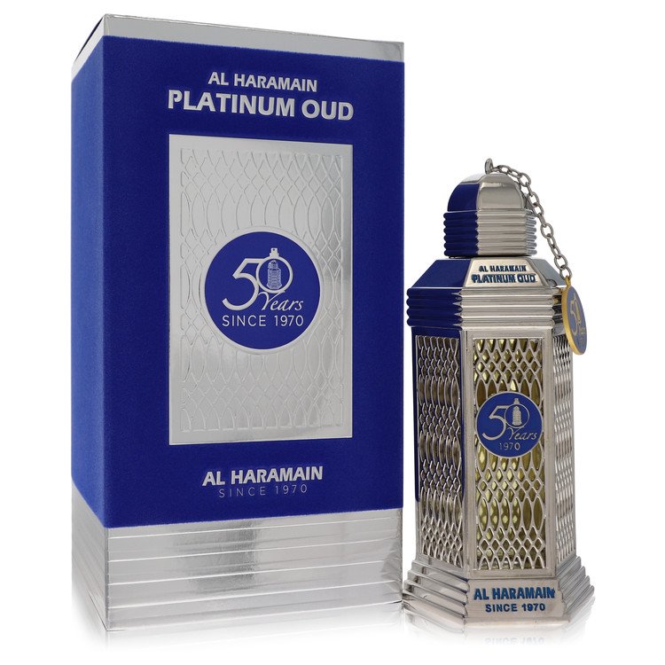 Al Haramain 50 Years Platinum Oud by Al Haramain Eau De Parfum Spray (Unisex) 3.3 oz for Women 