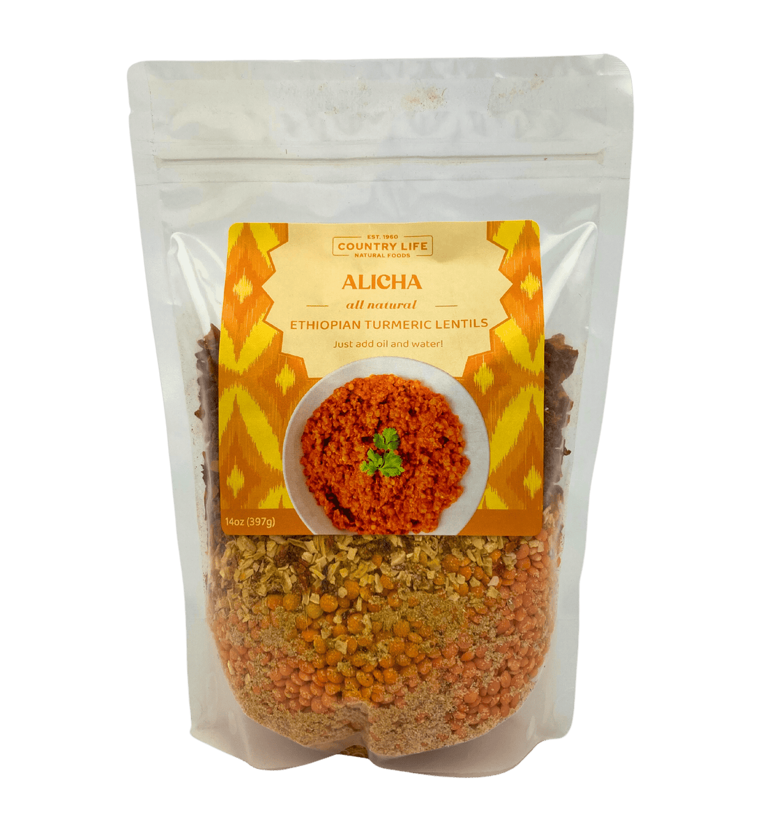 Alicha - Mild Ethiopian Red Lentils by Country Life Natural Foods