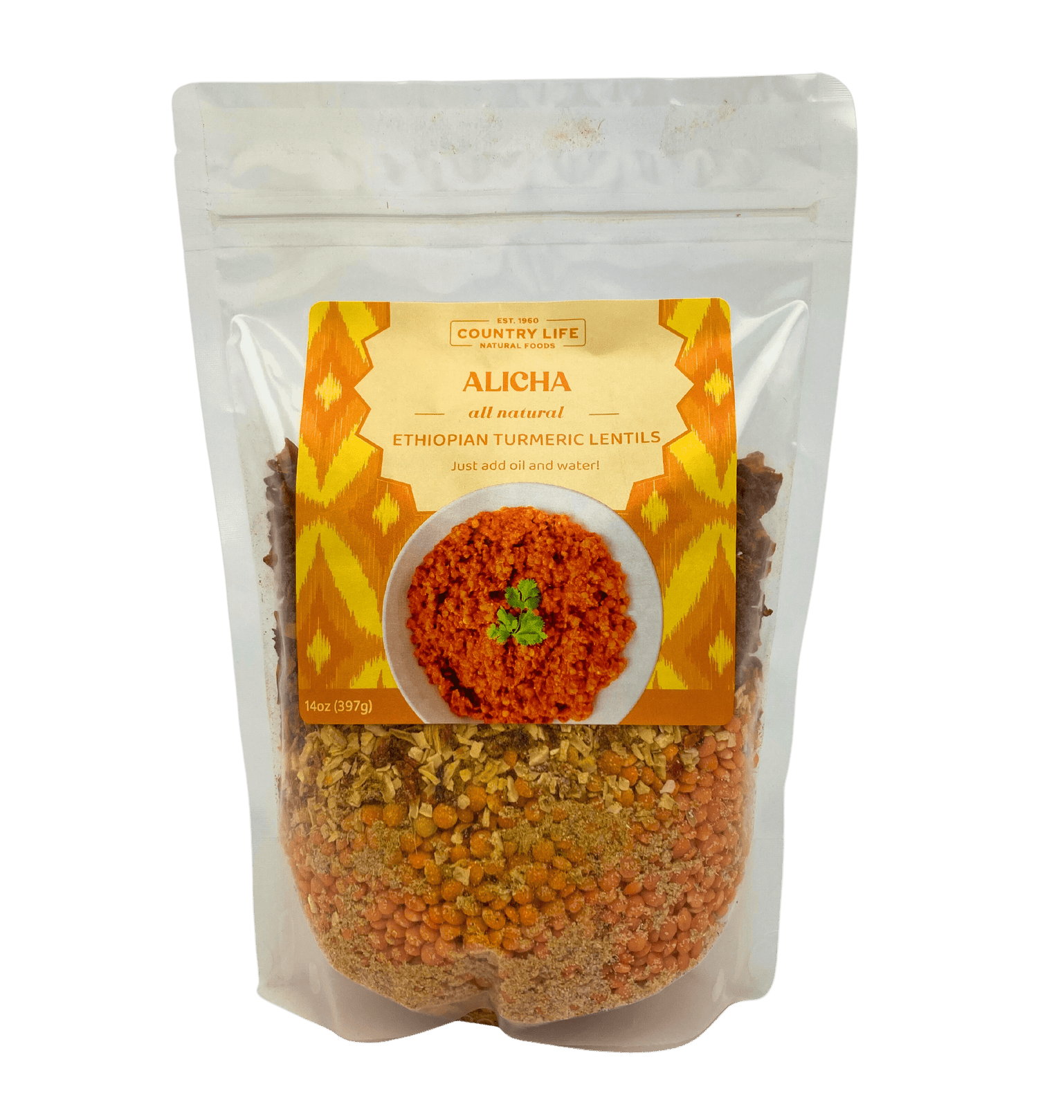 Alicha - Mild Ethiopian Red Lentils by Country Life Natural Foods