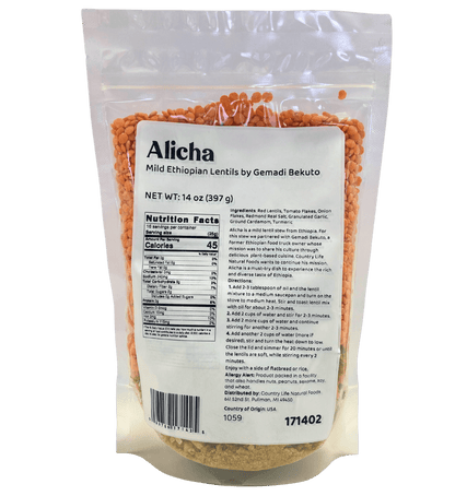 Alicha - Mild Ethiopian Red Lentils by Country Life Natural Foods