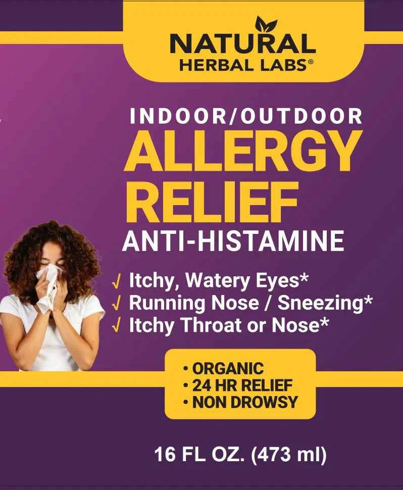 Organic Natural Allergy Relief Formula. Livingston Natural Herbal Labs 16 fl oz