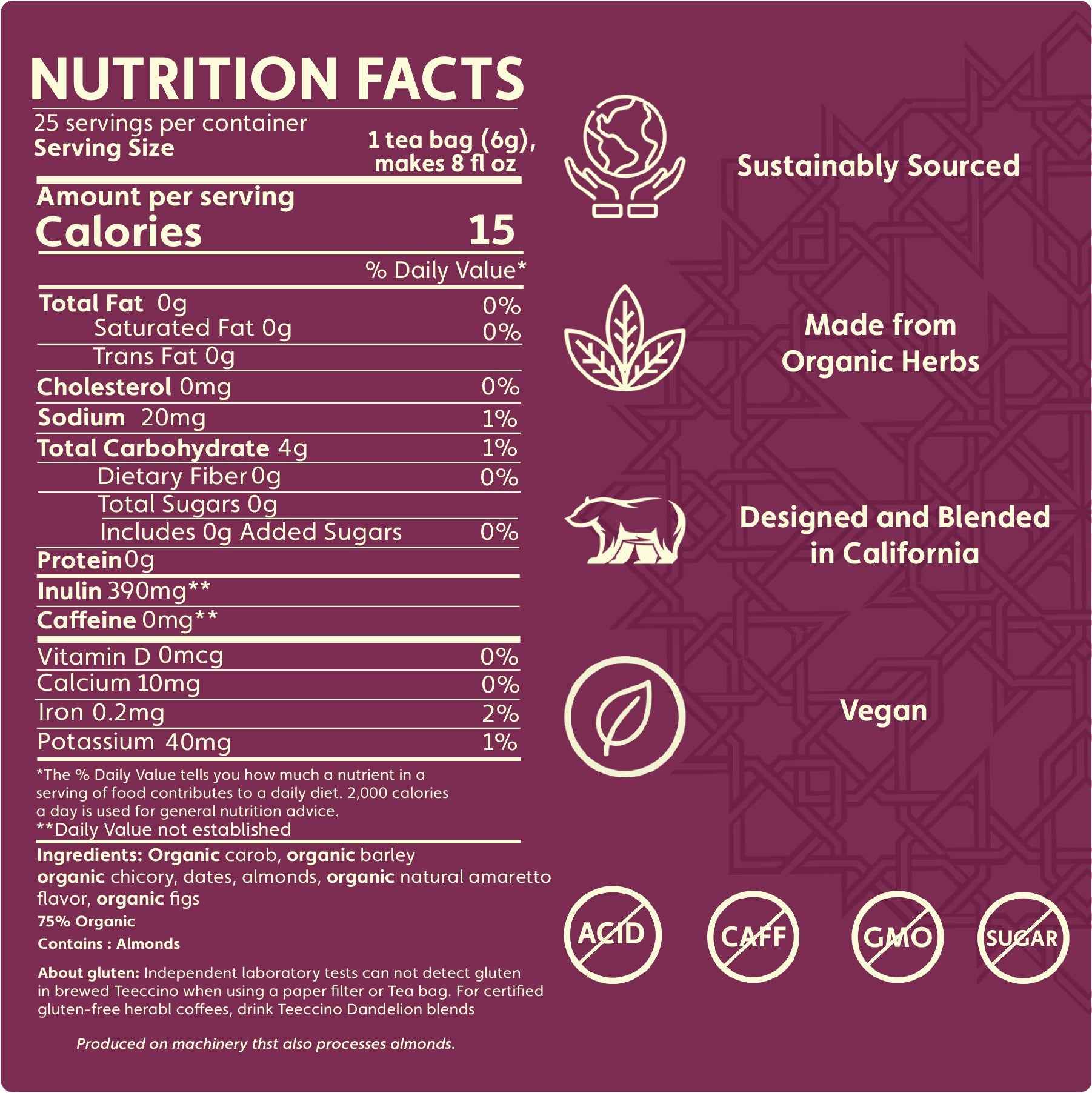 Almond Amaretto Roasted Herbal Tea