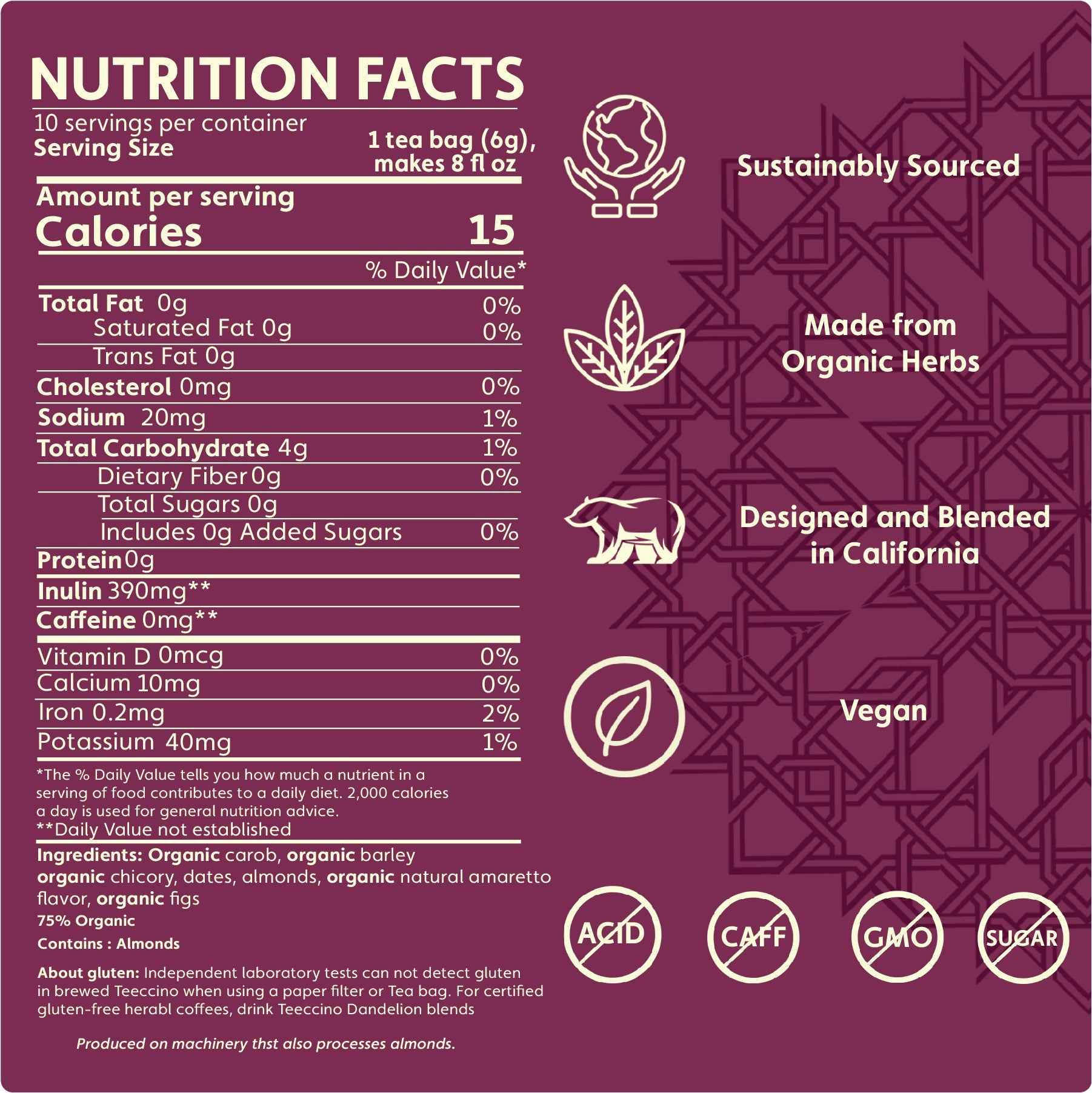 Almond Amaretto Roasted Herbal Tea