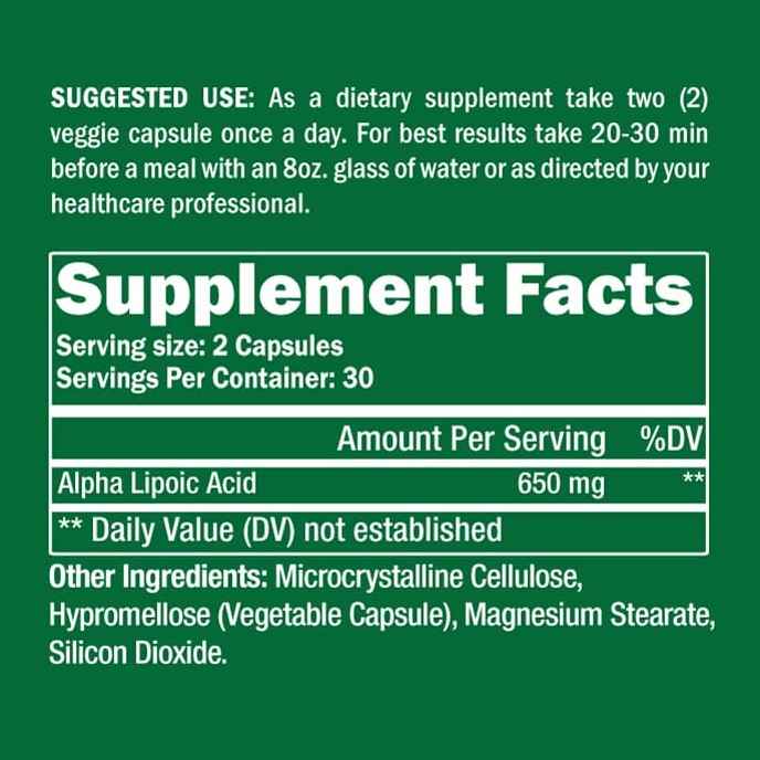 Alpha Lipoic Acid 60 Capsules