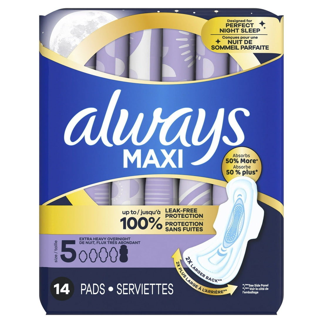 Always MAXI SIZE 5 MAX PROTECTION 14 PADS  DestGlow