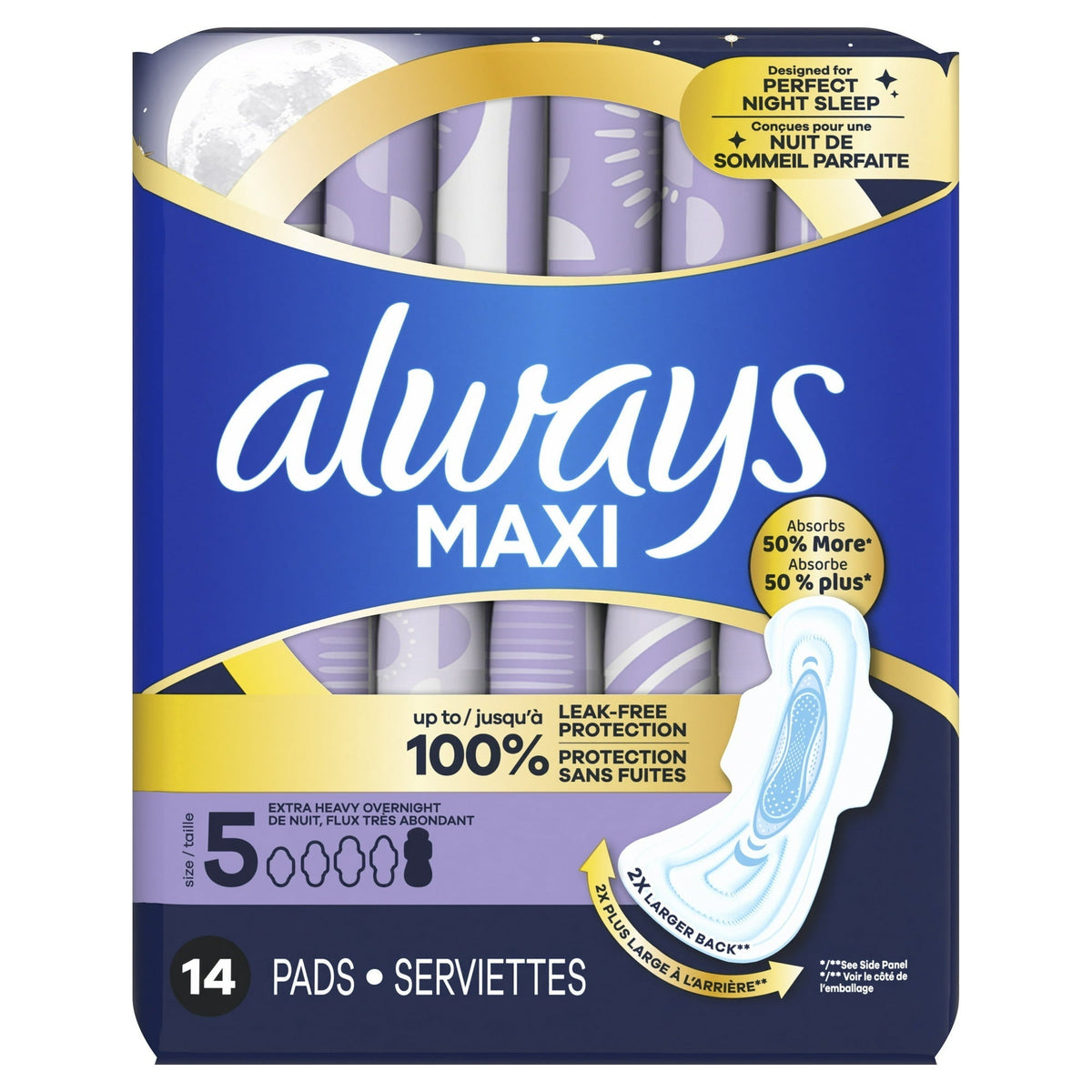 Always MAXI SIZE 5 MAX PROTECTION 14 PADS  DestGlow