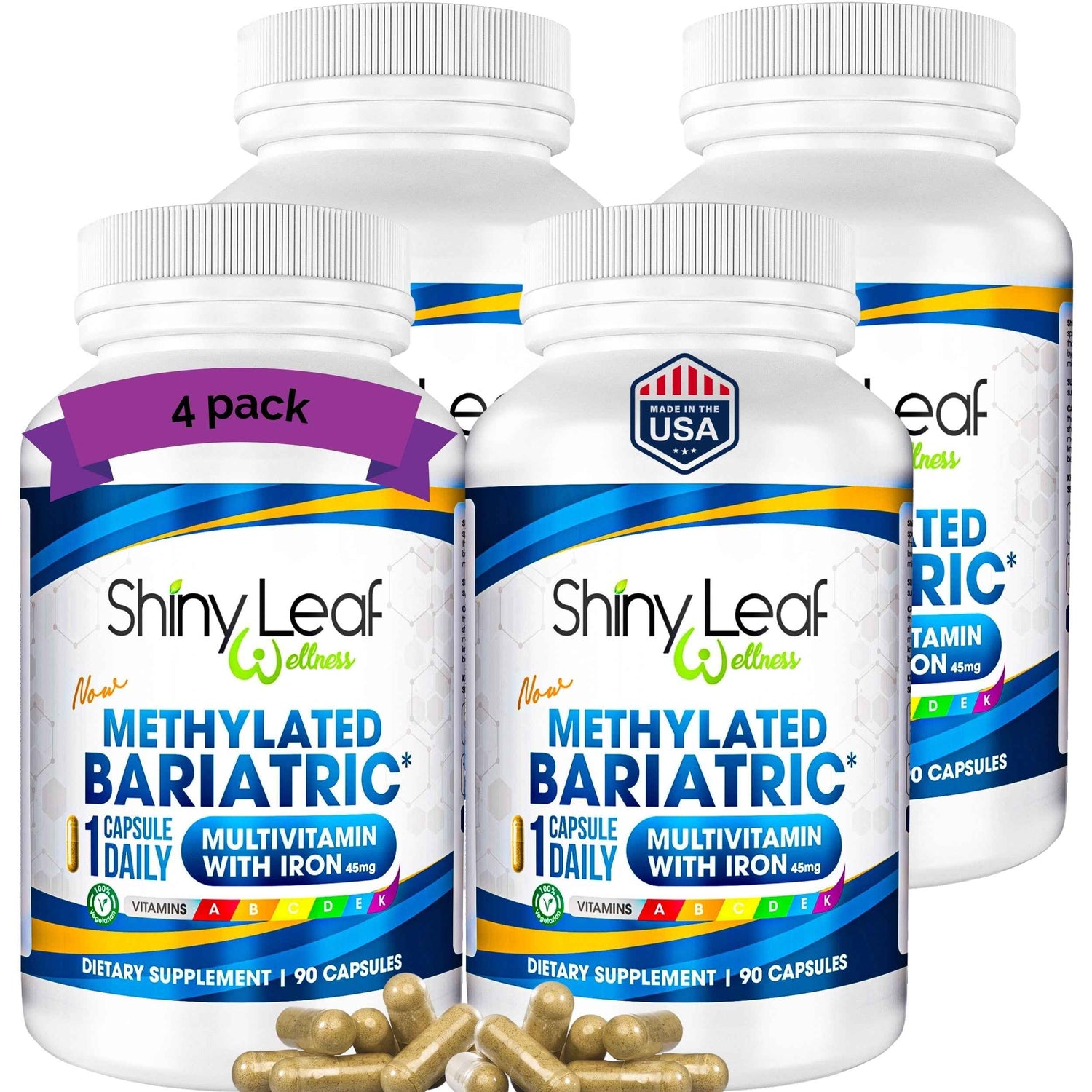Methylated Bariatric Multivitamins with 45mg Iron 1 capsule a day