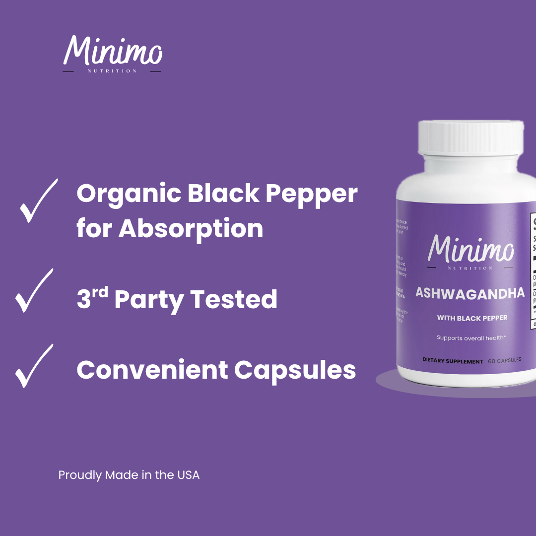 Organic Ashwagandha with Black Pepper, 60 ct. - DestGlow