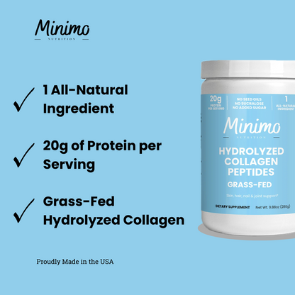Grass-Fed Hydrolyzed Collagen Peptides, 9.9 oz - DestGlow