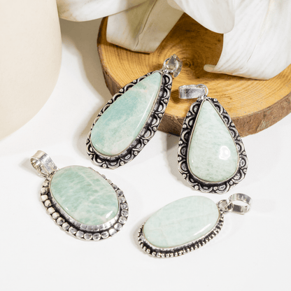 Amazonite Pendants – Natural Crystal Pendants Healing Gemstone Pendants