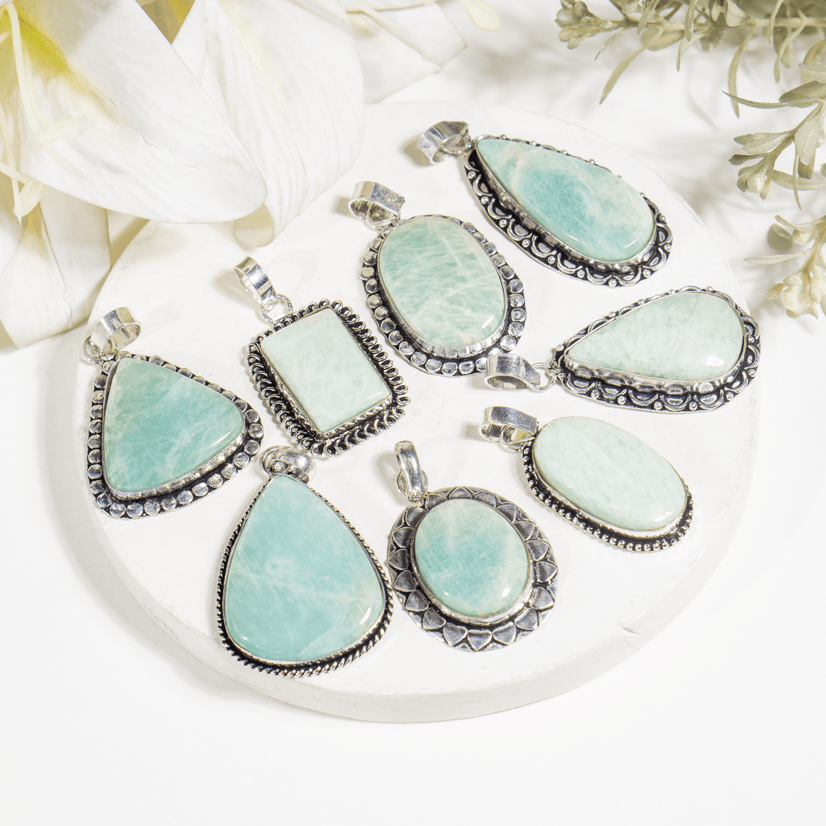 Amazonite Pendants – Natural Crystal Pendants Healing Gemstone Pendants  DestGlow