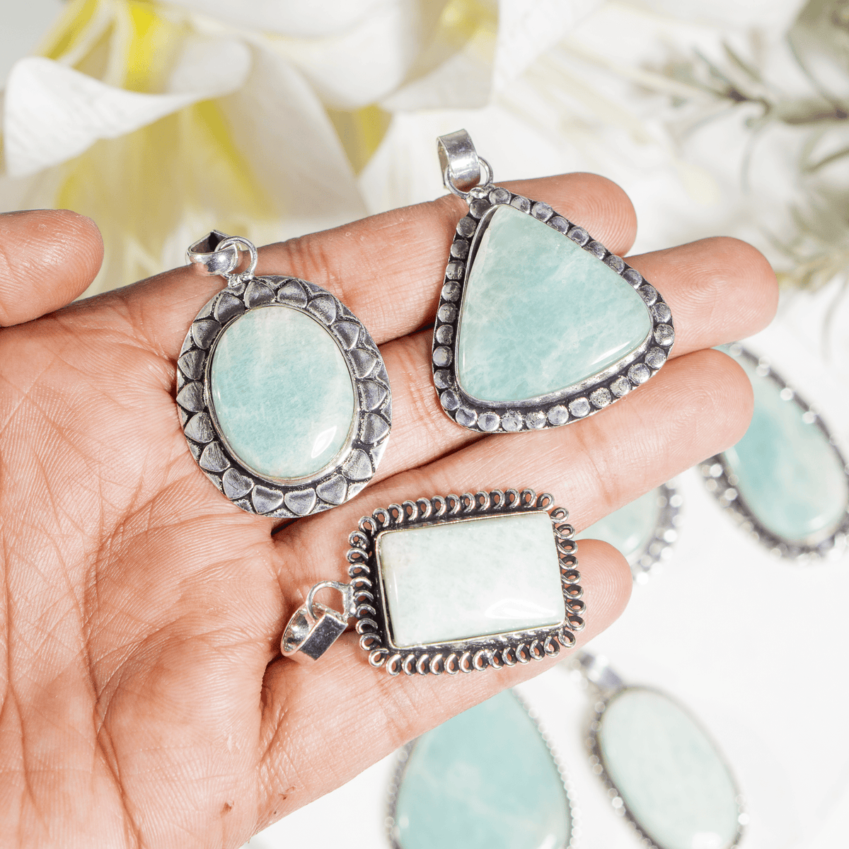Amazonite Pendants – Natural Crystal Pendants Healing Gemstone Pendants