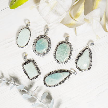 Amazonite Pendants – Natural Crystal Pendants Healing Gemstone Pendants  DestGlow