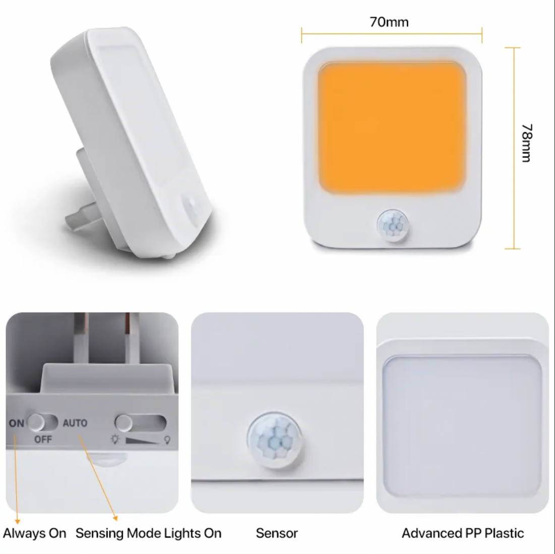 Nightlight - Motion Sensing Amber Circadian Friendly