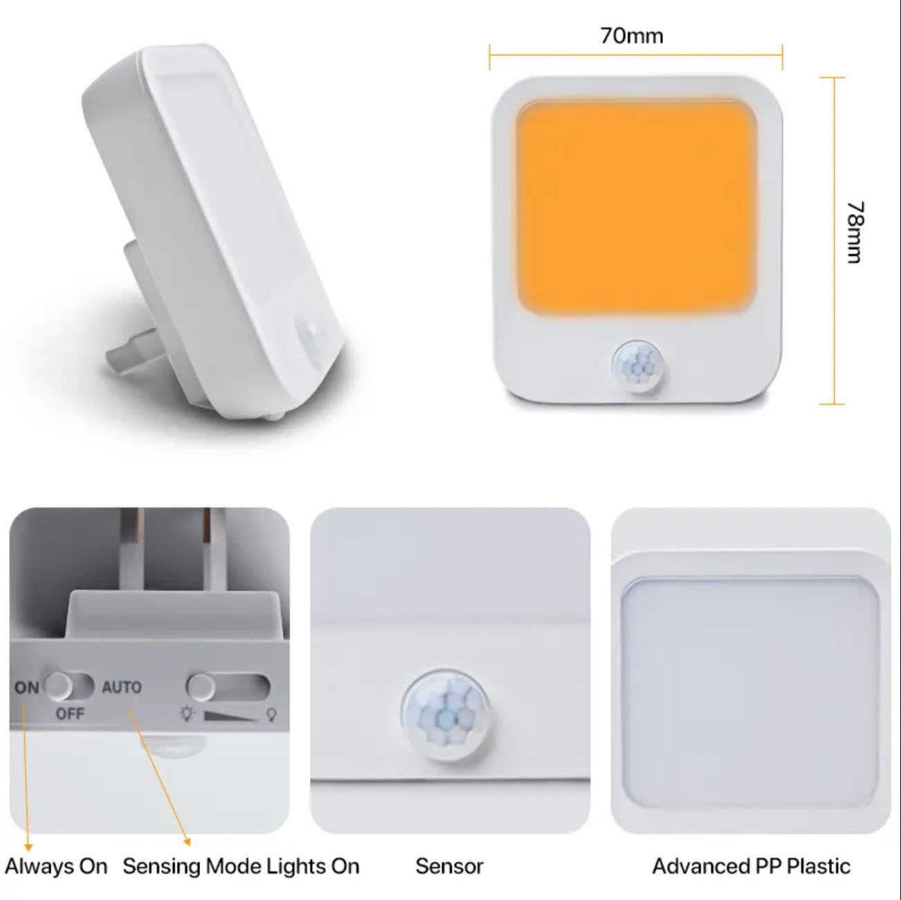 Nightlight - Motion Sensing Amber Circadian Friendly by DreamWalkerz