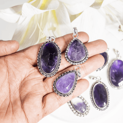 Amethyst Pendants – Natural Crystal Pendants Healing Gemstone Pendants  DestGlow