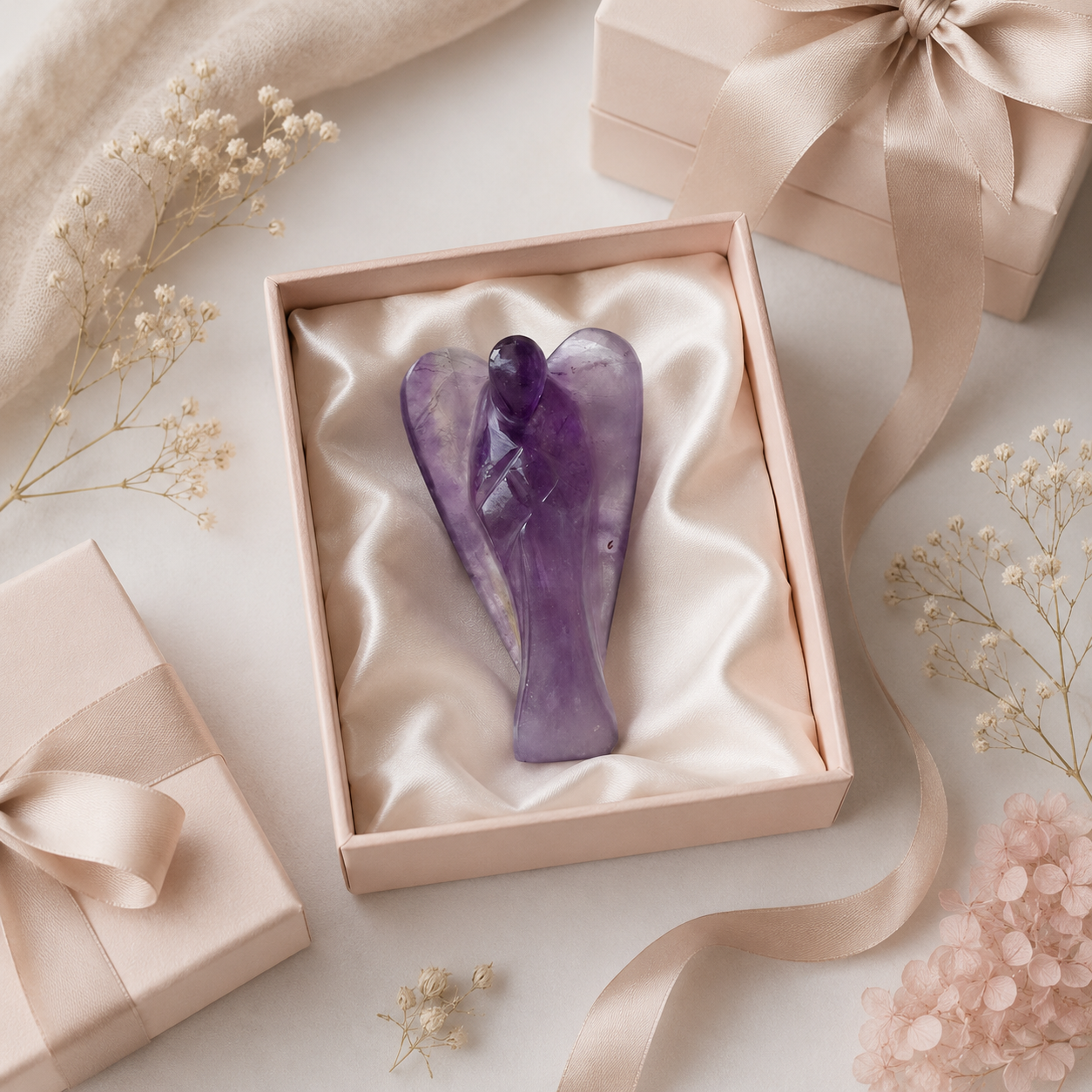 Amethyst Crystal Angel Pocket Guardian