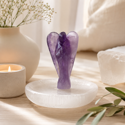 Amethyst Crystal Angel Pocket Guardian