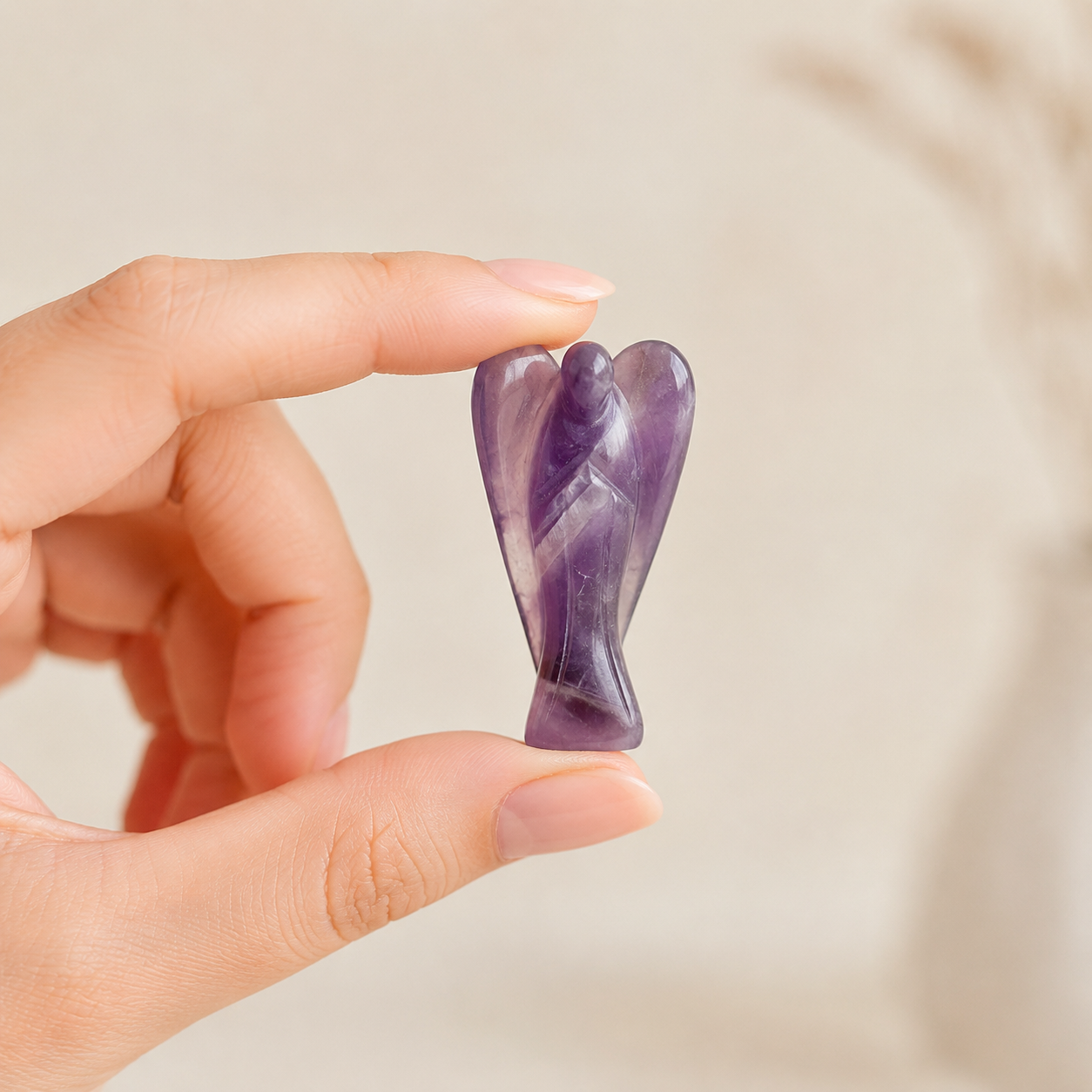 Amethyst Crystal Angel Pocket Guardian