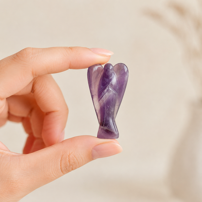 Amethyst Crystal Angel Pocket Guardian