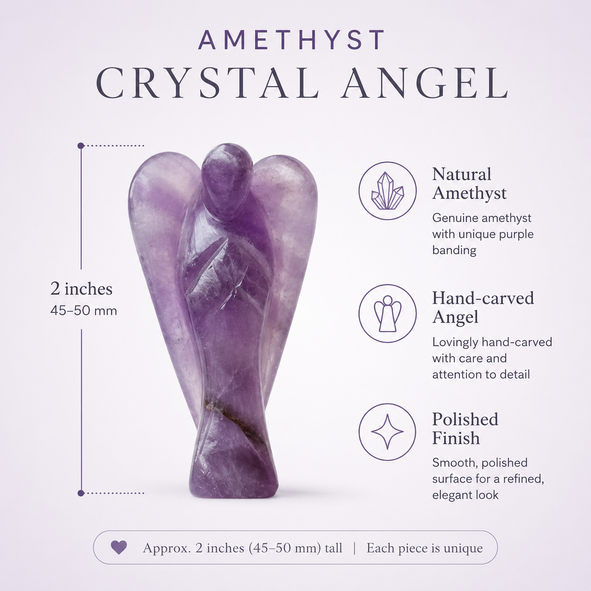 Amethyst Crystal Angel Pocket Guardian