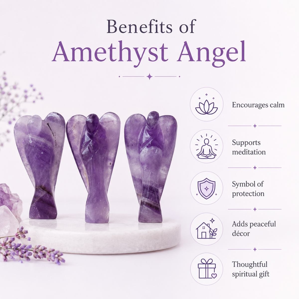 Amethyst Crystal Angel Pocket Guardian