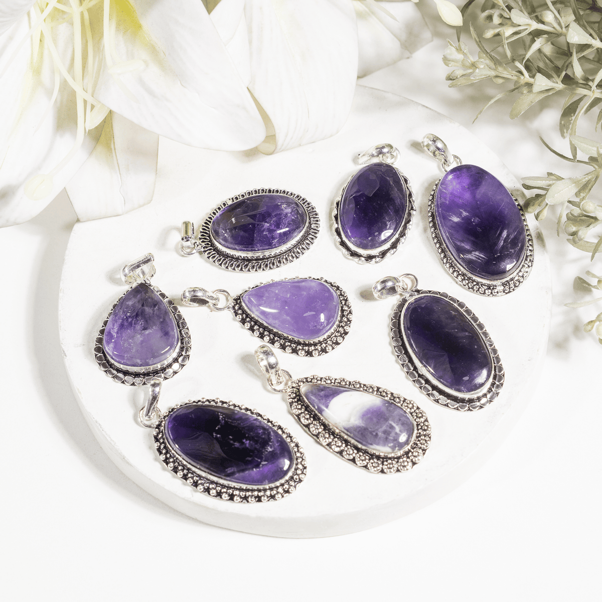 Amethyst Pendants – Natural Crystal Pendants Healing Gemstone Pendants  DestGlow