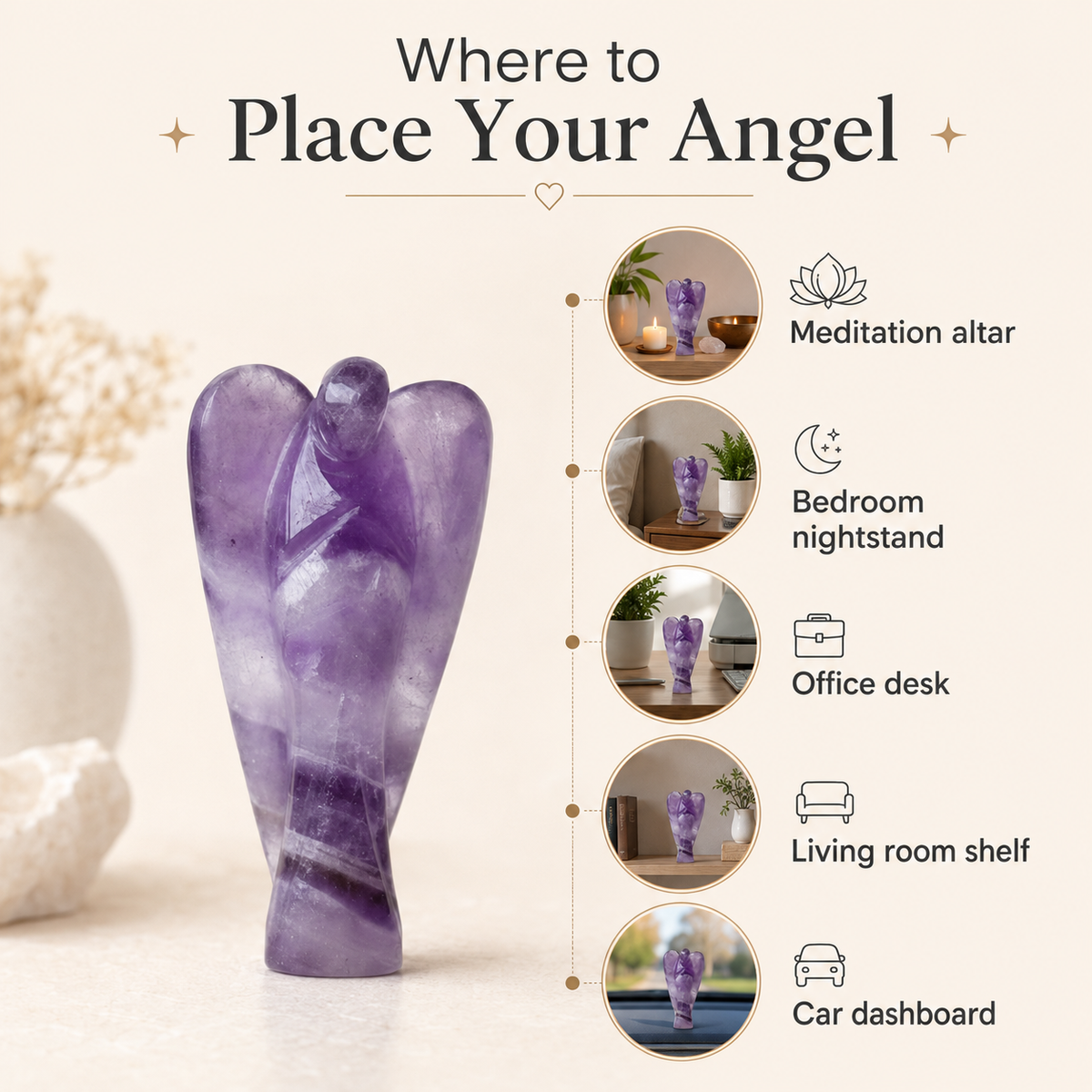 Amethyst Crystal Angel Pocket Guardian