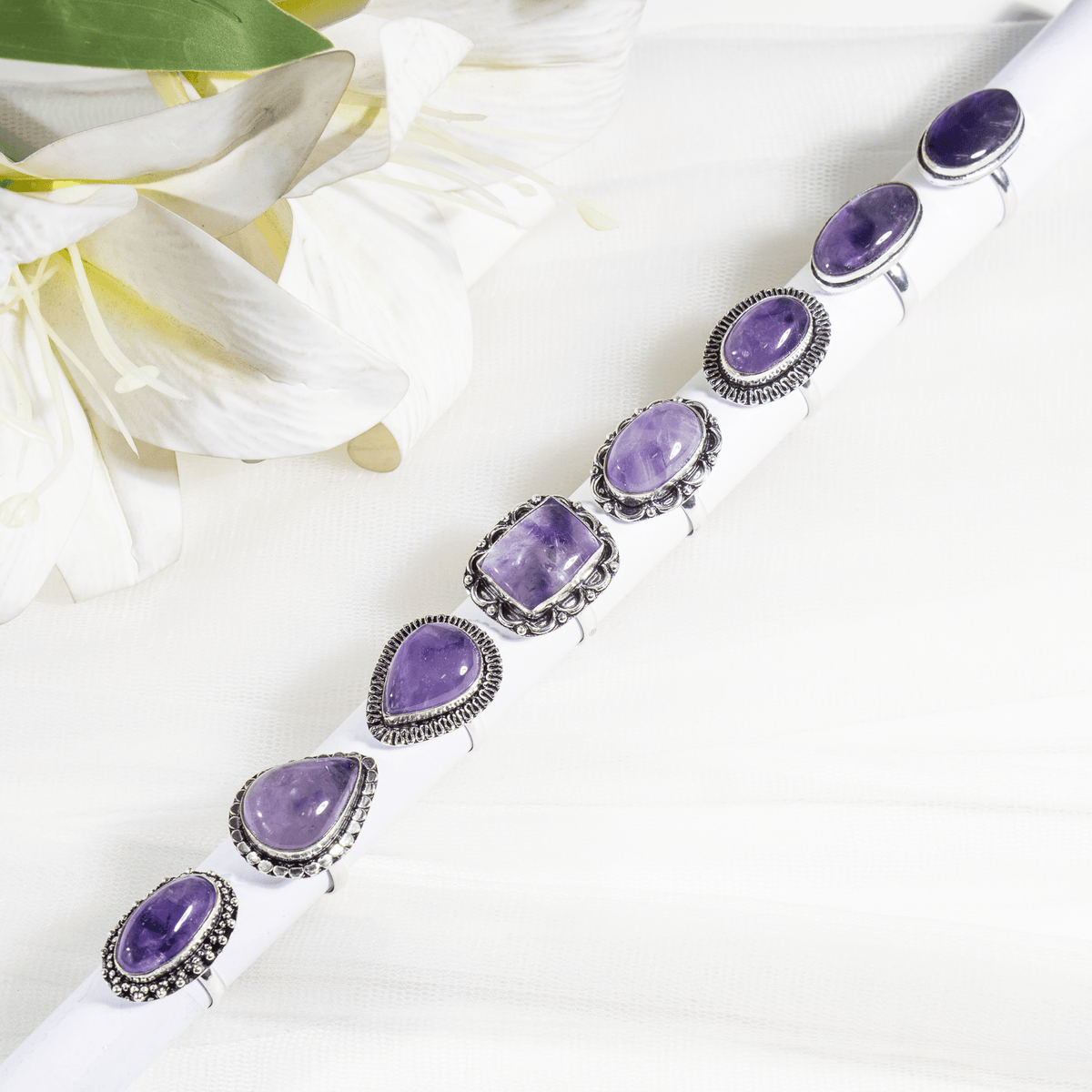 Amethyst  Rings – Gemstone rings Natural Crystal Healing Jewelry Collection  DestGlow