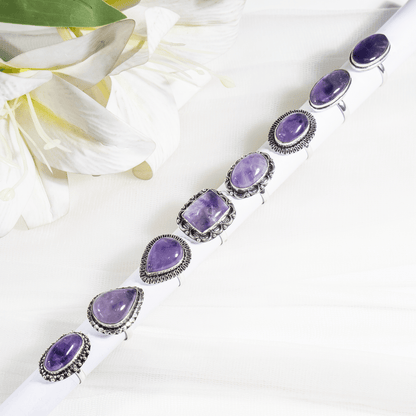 Amethyst  Rings – Gemstone rings Natural Crystal Healing Jewelry Collection  DestGlow