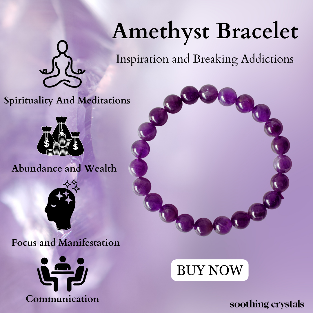 Amethyst Bracelet (Inspiration and Breaking Addictions)  DestGlow