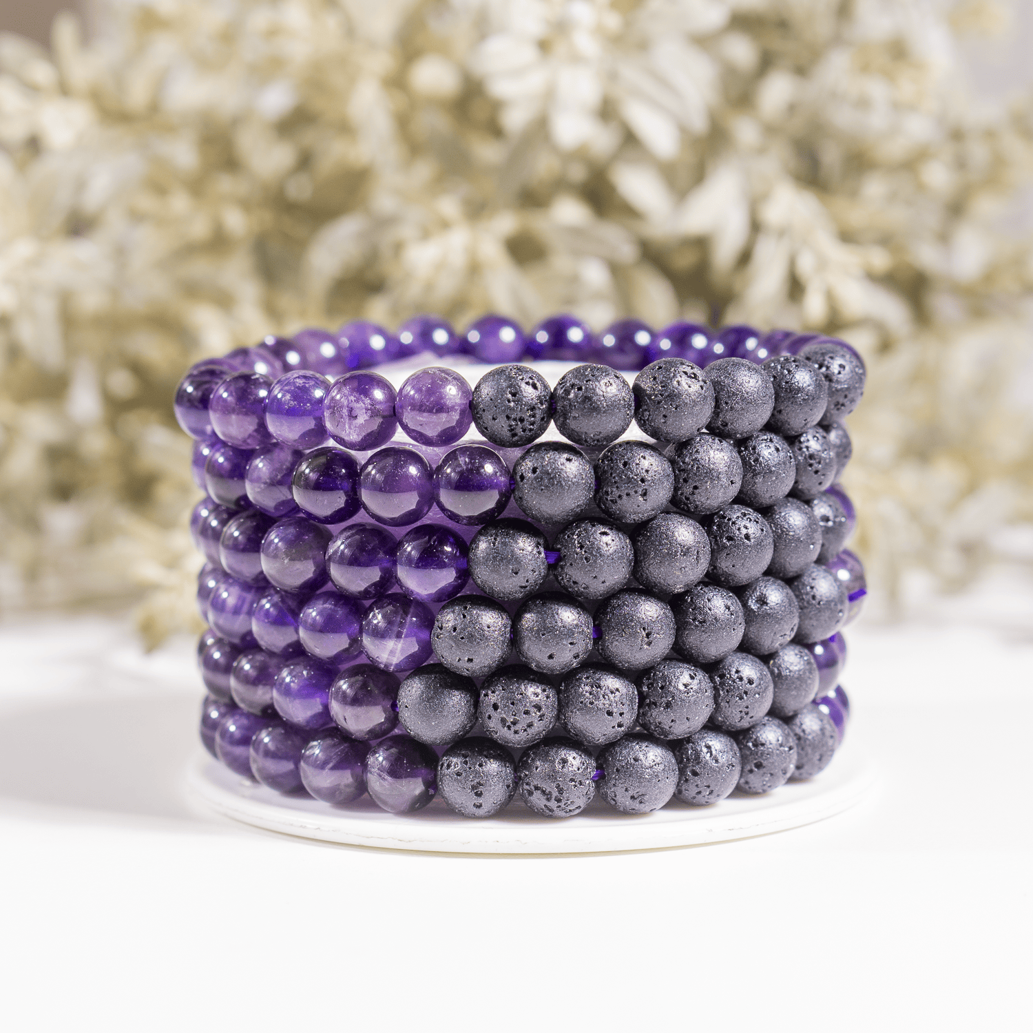 Amethyst Diffuser Bracelet, Lava Diffuser Jewelry, Aromatherapy, Essential Oil Bracelet, Spiritual Gift, Yoga Gift for Her  DestGlow