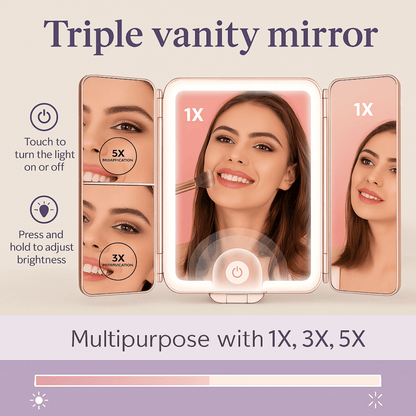 Rose InBella Compact &amp; Travel Mirror with LED Light – Rechargeable