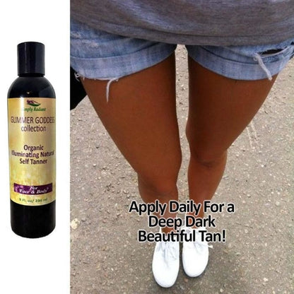 Organic Sunless Tanning Lotion - Self Tanner for Natural Golden Glow