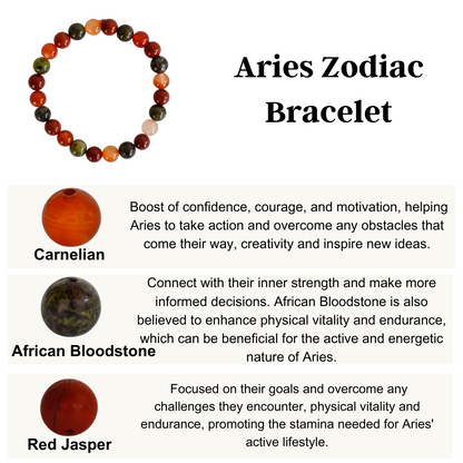 Aries Zodiac Crystal Bracelet, Aries Gifts  DestGlow