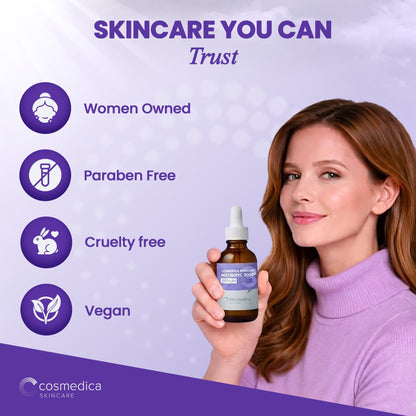 Cosmedica Skincare Matrixyl 3000 Peptide Serum with Hyaluronic Acid | Hydrating Lightweight Face Serum for Sensitive Skin | Firming Serum with Aloe Vera Vitamin E | 2oz by Cosmedica Skincare