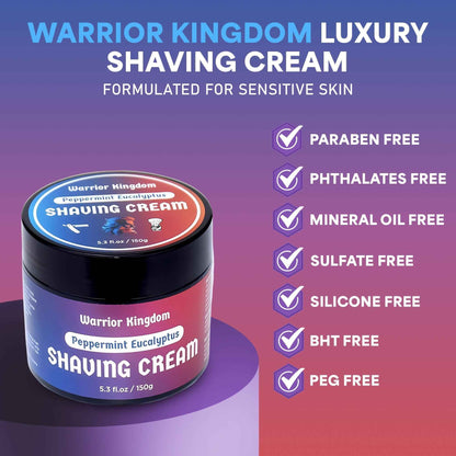 WhollyKaw Warrior Kingdom Luxury Shaving Cream - Peppermint Eucalyptus